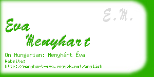 eva menyhart business card